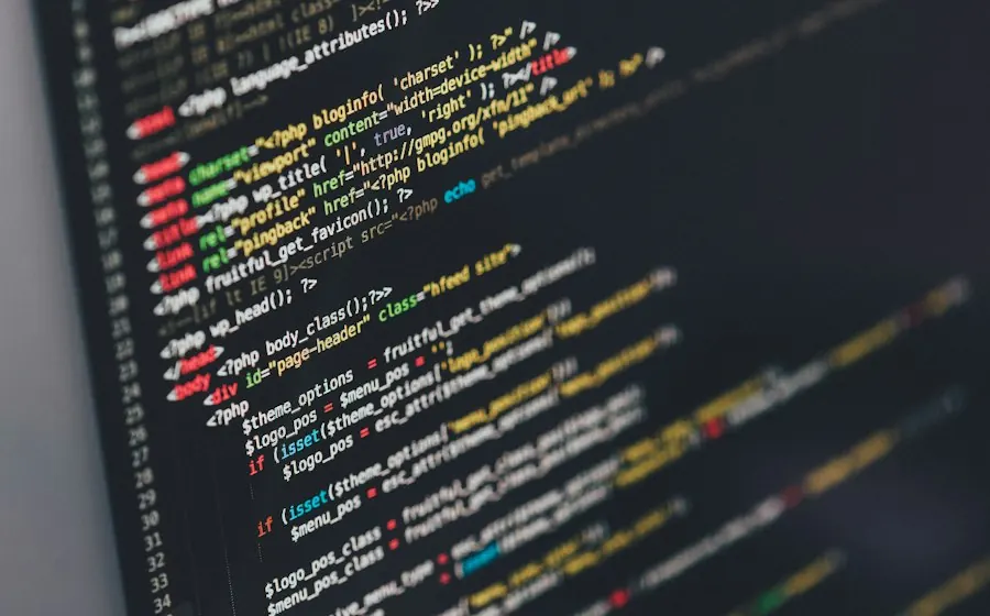 Code on a screen